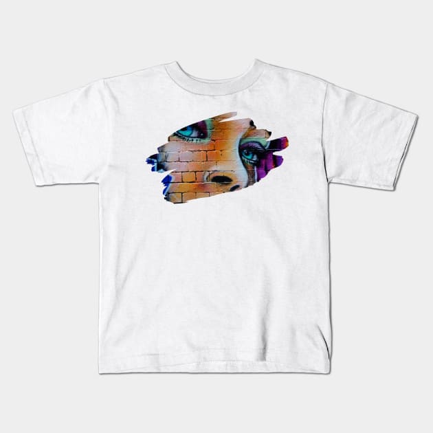 Girl Graffiti Splash Art Print Kids T-Shirt by Auto-Prints